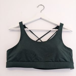 FWD Hunter Green Cross back sports bra with pads size XL